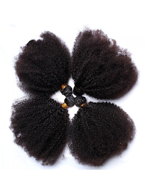Afro Verworren Curly Jungfrau-Menschenhaar-Webart Natural Black