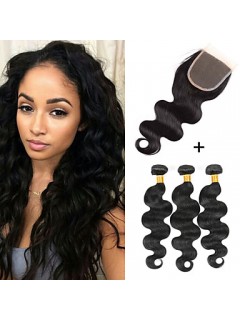 Lace Closure Natural Black Hair Extensions