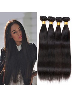 Gerade Menschenhaar Spinnt Natural Black Peruvian