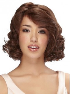 Mittel Lange Locken Bob Lace Front Echthaar Perücke