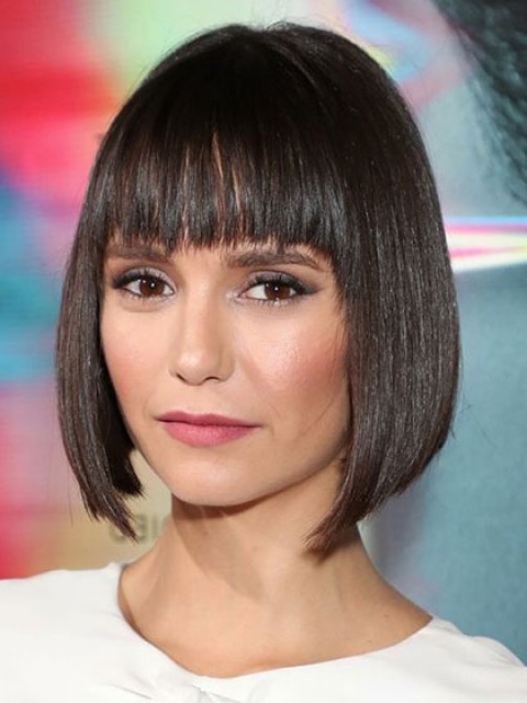 Nina Dobrev Bob Style Vollspitze Perücke