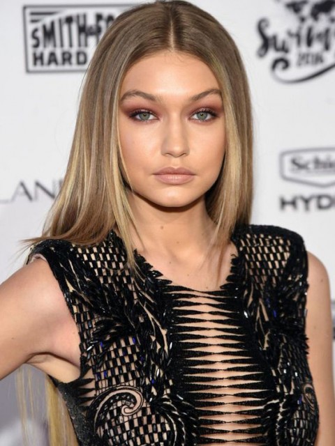 Gigi Hadid Lang Kappenlos Remy Echthaar Perücken