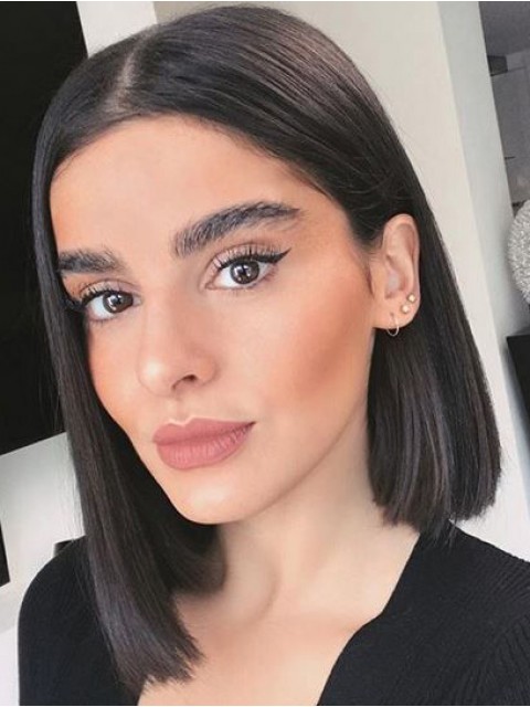Mode Bob Style Spitzefront Remy Echthaar Perücke