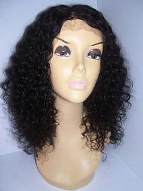 Locken Echthaar Lace Front Perücke