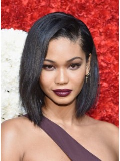 Chanel Iman Remy Echthaar Asymmetrical Cut Perücken