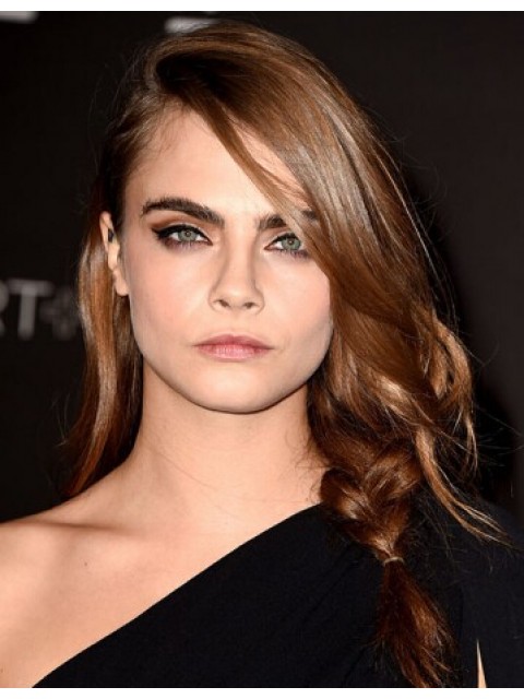 Cara Delevingne Vollspitze Lang Remy Echthaar Welling Perücken