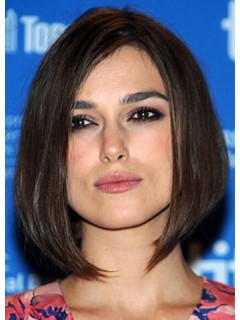 Keira Knightley Kurz Spitzefront Schwarz Gerade Remy Echthaar Perücken