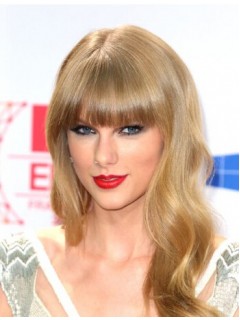 Taylor Swift Lang Kappenlos Welling Synthetik Perücken