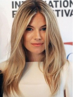 Sienna Miller Gerade Spitzefront Remy Echthaar Perücken