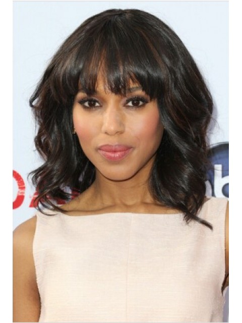 Kerry Washington Mittel Welling Cut Perücken Mit Bangs