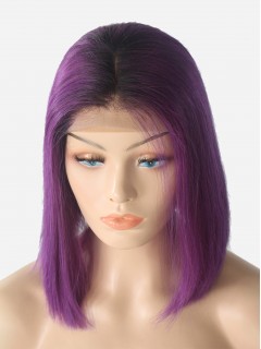 180% Dichte T1B/lila Ombre tiefer Teil Bob Spitzenfront Perücke 13*6 Inch