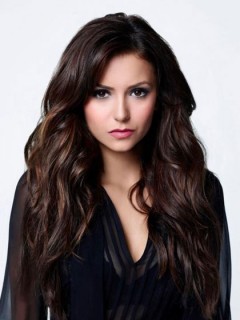 Nina Dobrev Lang Schöne Synthetik Perücke