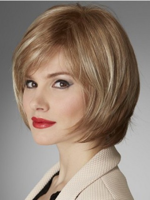 Mittlerer Länge Layered Menschliches Haar Bob-Perücke