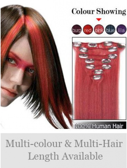 Gerade Red stilvoller Clip in Haarverlängerungen