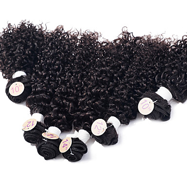 Brazilian Curly Weave Virgin Haar Spinnt 6 Bundles 1B Diva Curly Jungfrau-Haar-Webart