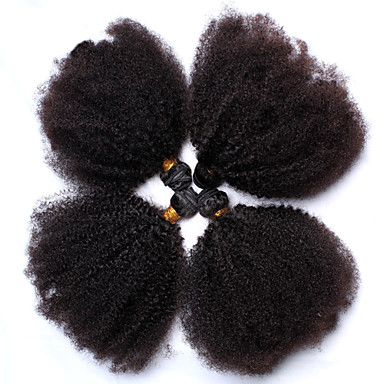 Afro Verworren Curly Jungfrau-Menschenhaar-Webart Natural Black