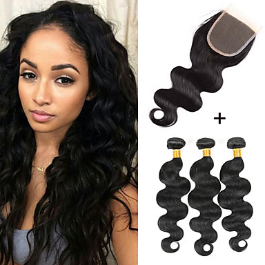 Lace Closure Natural Black Hair Extensions