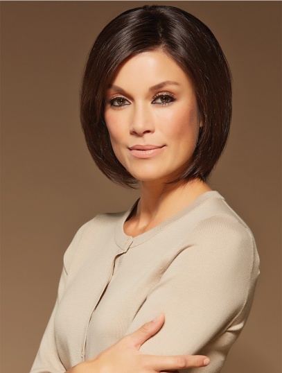 Designed 10" Braun Gerade Spitzefront Perücke