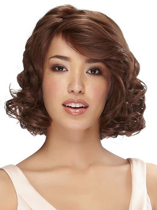 Mittel Lange Locken Bob Lace Front Echthaar Perücke