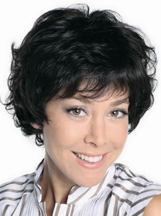 Kurze Wellige Full Lace Echthaar Perücke