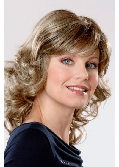 Mittellange Wellige Lace Front Synthetische Perücke