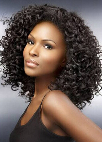 Mittel Kappenlos Locking Remy Echthaar Perücken