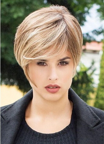 Gerade Kappenlos Kurz Remy Echthaar Perücken