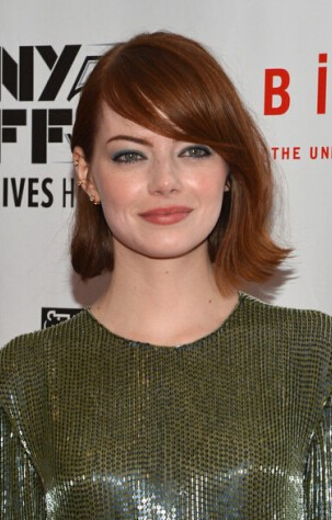 Emma Stone Mittel Cut Perücken Mit Bangs